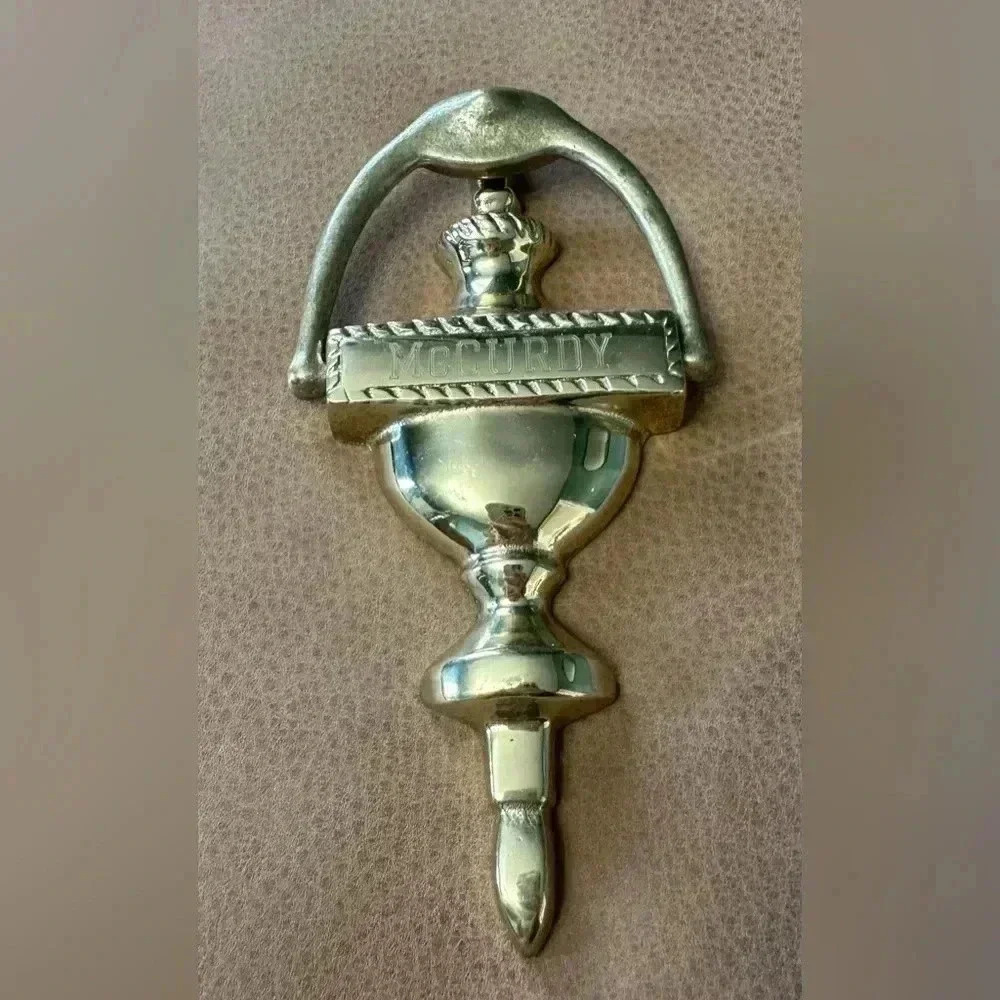 Vintage Solid Brass Door Knocker With McCurdy Name Engraved - Picture 5 of 8
